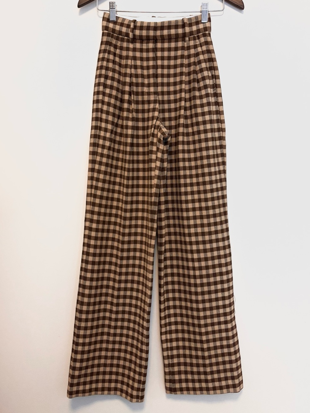 Aritzia the Wilfred Effortless Pant Brown Plaid